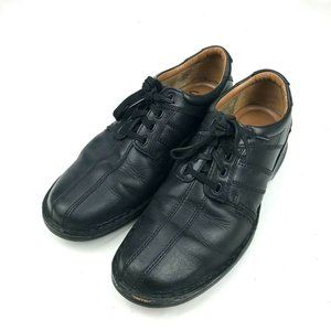 Clarks Mens Leather Shoe 9 M Oxford Black Lace Up